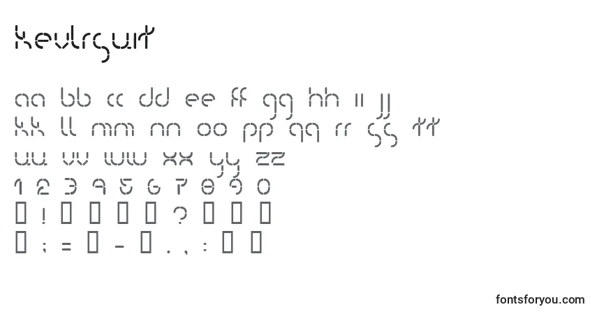 Schriftart KevlrSuit – Alphabet, Zahlen, spezielle Symbole