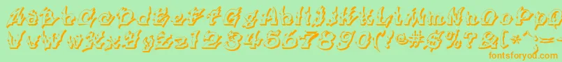 Xanax Font – Orange Fonts on Green Background