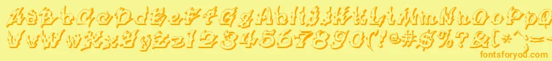 Xanax Font – Orange Fonts on Yellow Background