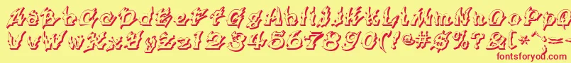 Xanax Font – Red Fonts on Yellow Background