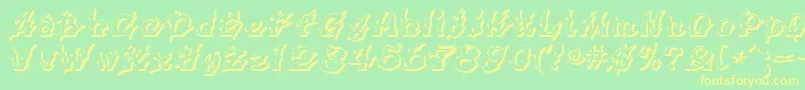 Xanax Font – Yellow Fonts on Green Background