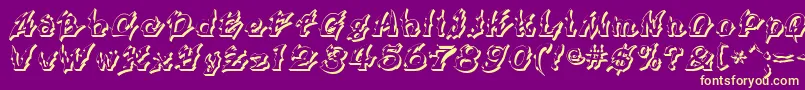 Xanax Font – Yellow Fonts on Purple Background