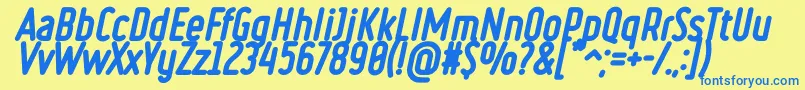 RulerVolumeDropShadow Font – Blue Fonts on Yellow Background