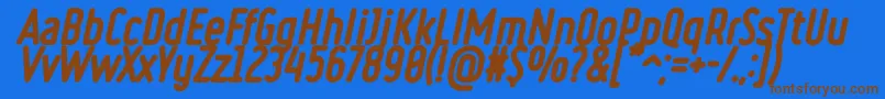 RulerVolumeDropShadow Font – Brown Fonts on Blue Background