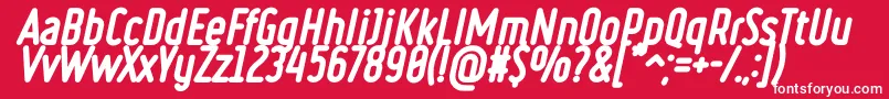 フォントRulerVolumeDropShadow – 赤い背景に白い文字