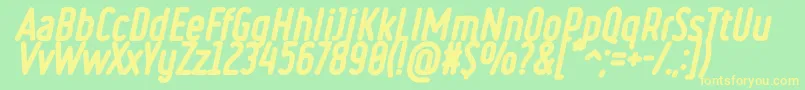 RulerVolumeDropShadow Font – Yellow Fonts on Green Background