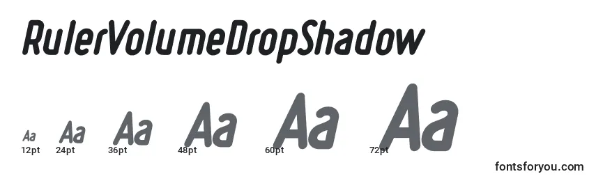 Größen der Schriftart RulerVolumeDropShadow