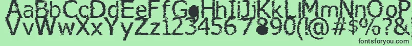 Tipo-fontti – mustat fontit vihreällä taustalla