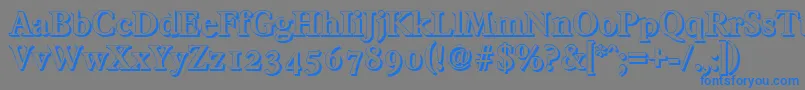 FranciscoshadowBold-Schriftart – Blaue Schriften auf grauem Hintergrund