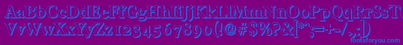 Czcionka FranciscoshadowBold – niebieskie czcionki na fioletowym tle
