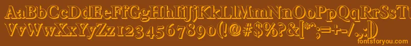 FranciscoshadowBold Font – Orange Fonts on Brown Background