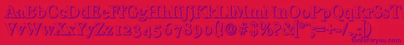 FranciscoshadowBold-Schriftart – Violette Schriften auf rotem Hintergrund
