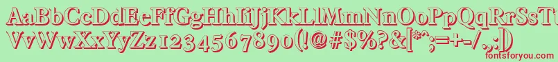 FranciscoshadowBold Font – Red Fonts on Green Background