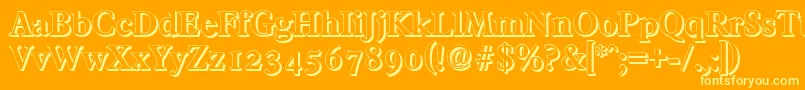 Police FranciscoshadowBold – polices jaunes sur fond orange