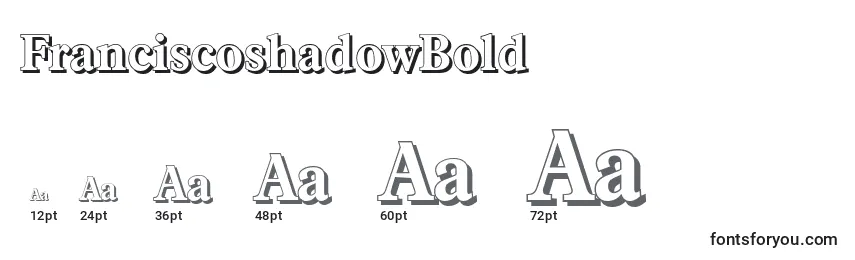 Размеры шрифта FranciscoshadowBold