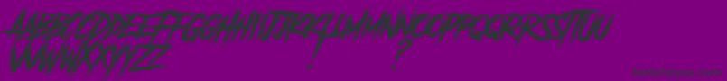 Fonte AnotherDangerSlantedDemo – fontes pretas em um fundo violeta