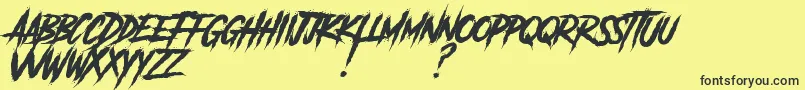 AnotherDangerSlantedDemo Font – Black Fonts on Yellow Background