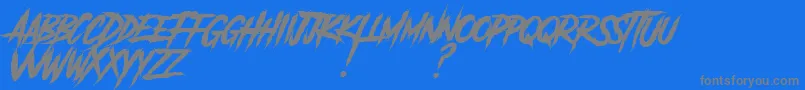 AnotherDangerSlantedDemo Font – Gray Fonts on Blue Background