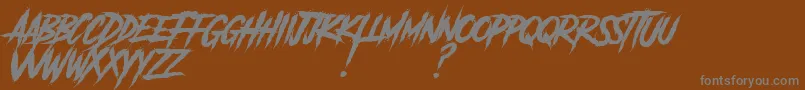 AnotherDangerSlantedDemo Font – Gray Fonts on Brown Background