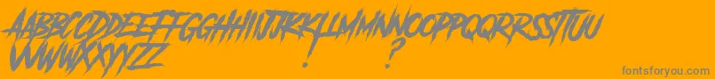 AnotherDangerSlantedDemo Font – Gray Fonts on Orange Background
