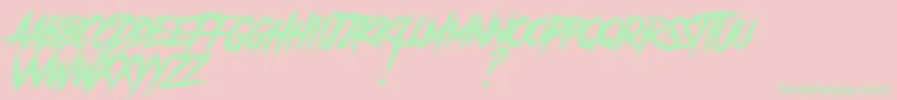 AnotherDangerSlantedDemo Font – Green Fonts on Pink Background