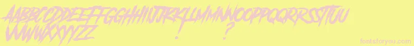 AnotherDangerSlantedDemo Font – Pink Fonts on Yellow Background