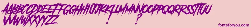 Police AnotherDangerSlantedDemo – polices violettes sur fond rose