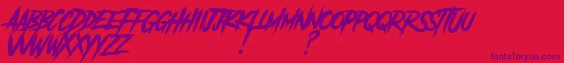 AnotherDangerSlantedDemo Font – Purple Fonts on Red Background