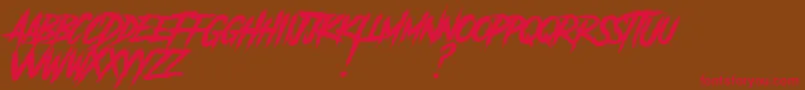AnotherDangerSlantedDemo Font – Red Fonts on Brown Background