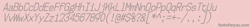 Nk57MonospaceCdLtIt Font – Gray Fonts on Pink Background