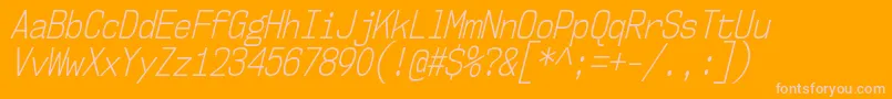 Nk57MonospaceCdLtIt Font – Pink Fonts on Orange Background