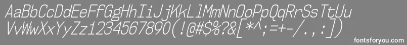 Nk57MonospaceCdLtIt Font – White Fonts on Gray Background