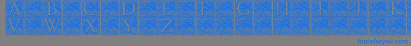 Pompadourinitials-Schriftart – Blaue Schriften auf grauem Hintergrund