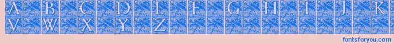 fuente Pompadourinitials – Fuentes Azules Sobre Fondo Rosa