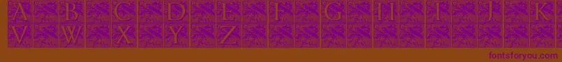 フォントPompadourinitials – 紫色のフォント、茶色の背景