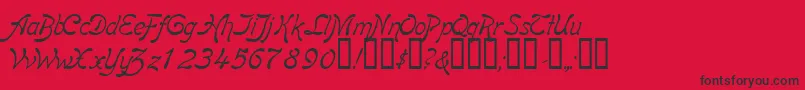 Fonte BoomerangItalic – fontes pretas em um fundo vermelho