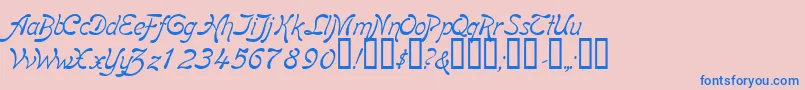 BoomerangItalic Font – Blue Fonts on Pink Background