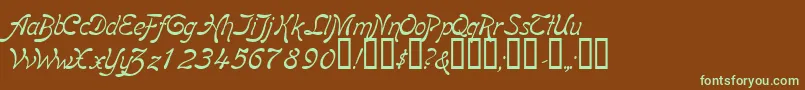 Шрифт BoomerangItalic – зелёные шрифты на коричневом фоне