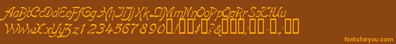 BoomerangItalic Font – Orange Fonts on Brown Background