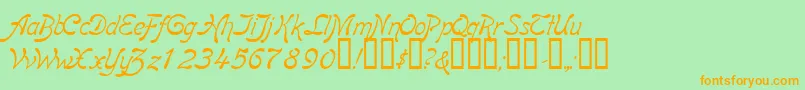 BoomerangItalic Font – Orange Fonts on Green Background