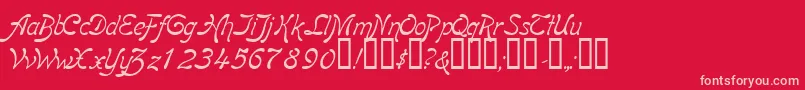 Шрифт BoomerangItalic – розовые шрифты на красном фоне