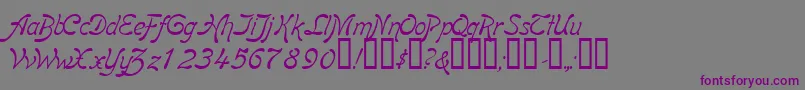 BoomerangItalic-fontti – violetit fontit harmaalla taustalla