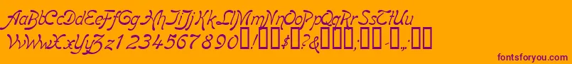BoomerangItalic Font – Purple Fonts on Orange Background