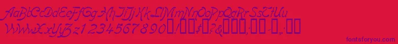 BoomerangItalic Font – Purple Fonts on Red Background