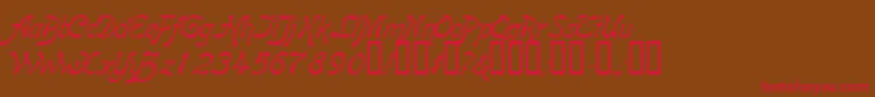 BoomerangItalic Font – Red Fonts on Brown Background