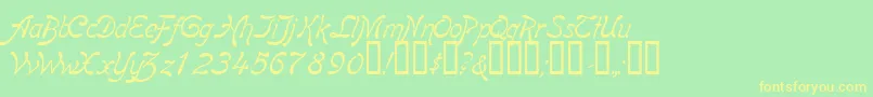 BoomerangItalic Font – Yellow Fonts on Green Background