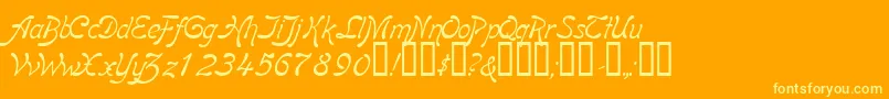 BoomerangItalic Font – Yellow Fonts on Orange Background
