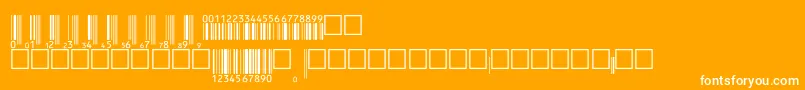Upcebwrp36tt-Schriftart – Weiße Schriften auf orangefarbenem Hintergrund