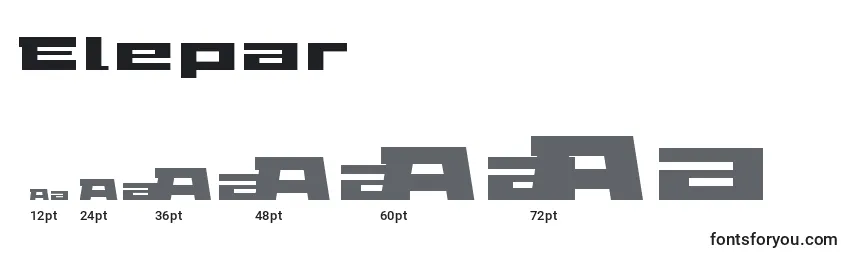 Размеры шрифта Elepar