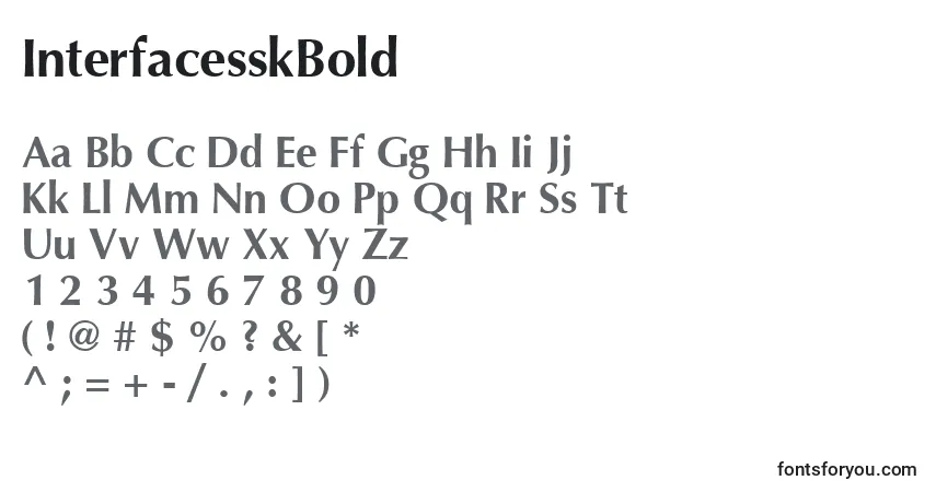 Шрифт InterfacesskBold – алфавит, цифры, специальные символы